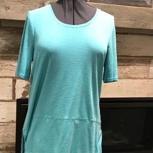 J. Jill green t-shirt tunic, short sleeve, size large